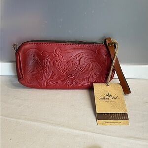 Patricia Nash red wristlet pouch new